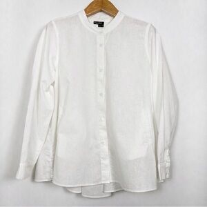 ByLyse Spenard White Linen and Cotton Button Down Shirt Size XL